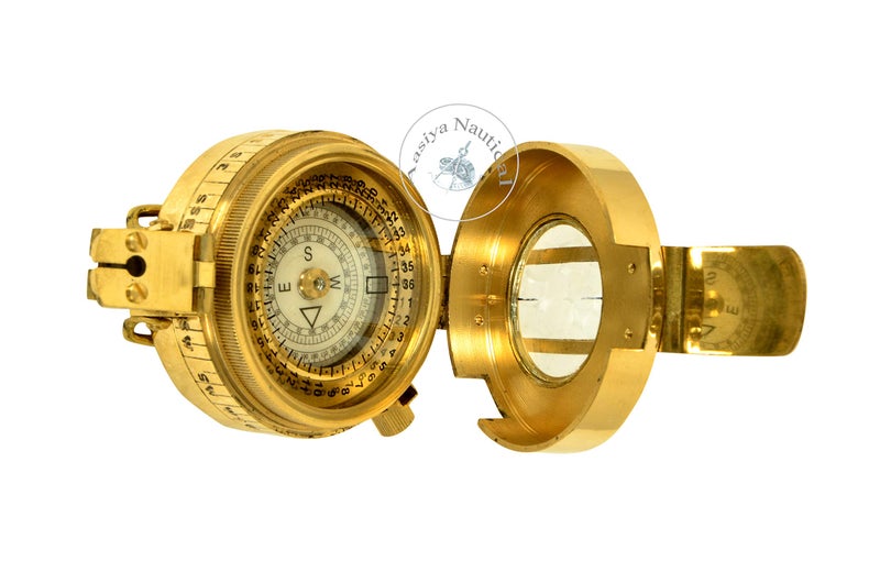 Aasiya Nautical Vintage Style Shiny Brass British Prismatic Military Compass â€“ Nautical Pocket Compass - Image 3
